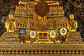 Bangkok Wat Pho, detail of the altar of the ubosot with statues of disciples.  